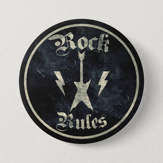 Rock Rules! Ronde Button 7,6 Cm (Voorkant)