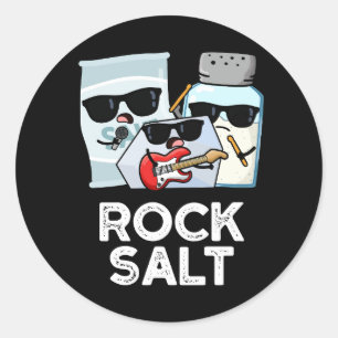 Rock Salt Funny Condition Music Pun Dark BG Ronde Sticker