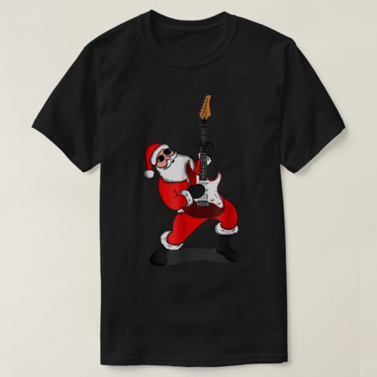Rock Santa Guitar Christmas Design T-shirt (Design voorkant)