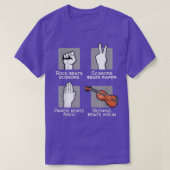 Rock schaar papier is niets dat Violin verslaat T-shirt (Design voorkant)
