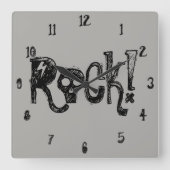 Rock Schedelklok Vierkante Klok (Voorkant)