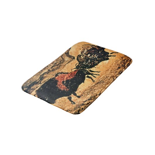 Rock-schilderij van bison, c.17000 BC Badmat (Gekanteld)