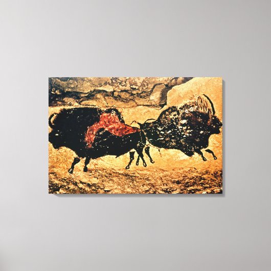 Rock-schilderij van bison, c.17000 BC Canvas Afdruk (Voorkant)