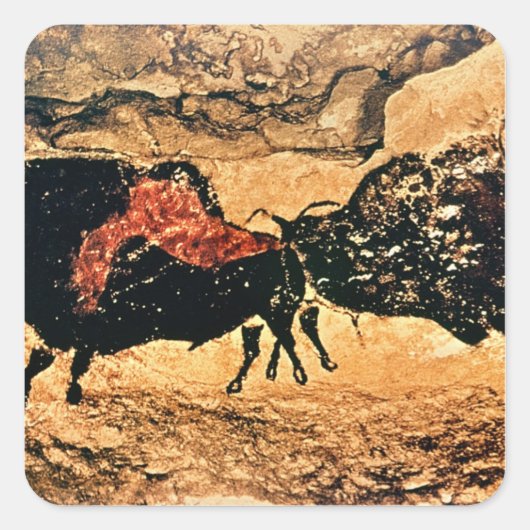 Rock-schilderij van bison, c.17000 BC Vierkante Sticker (Voorkant)