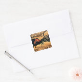 Rock-schilderij van bison, c.17000 BC Vierkante Sticker (Envelop)