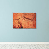 Rock-schilderij van een jachtscène, c.17000 BC Canvas Afdruk (Insitu (Houten vloer))