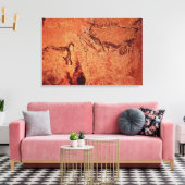 Rock-schilderij van een jachtscène, c.17000 BC Canvas Afdruk (Insitu (Woonkamer))