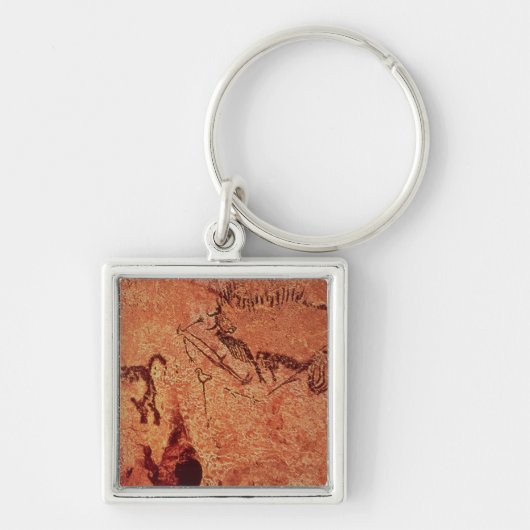 Rock-schilderij van een jachtscène, c.17000 BC Sleutelhanger (Voorkant)
