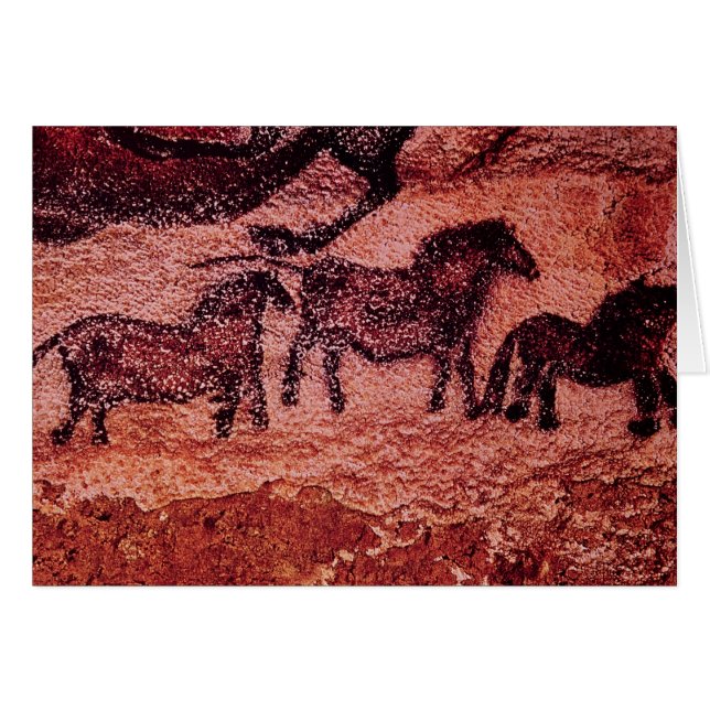 Rock-schilderij van tarpans, c.17000 BC (Voorkant Horizontaal)