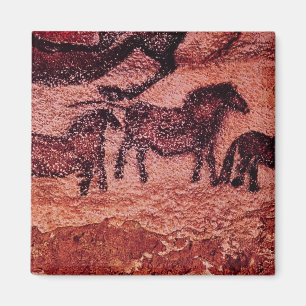 Rock-schilderij van tarpans, c.17000 BC Magneet