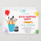 Rock schilderij verjaardagsuitnodiging bedankkaart (Voorkant)