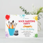 Rock schilderij verjaardagsuitnodiging bedankkaart (Staand voorkant)