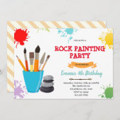 Rock schilderij verjaardagsuitnodiging bedankkaart (Voorkant / Achterkant)