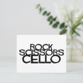Rock Scissors Cello Briefkaart (Staand voorkant)