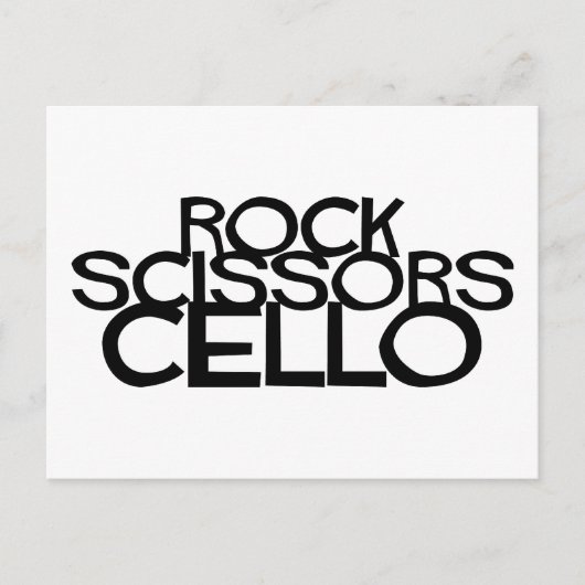 Rock Scissors Cello Briefkaart (Voorkant)