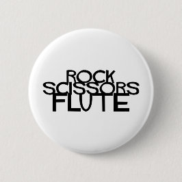 Rock Scissors Flute Ronde Button 5,7 Cm