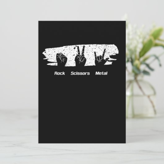 Rock Scissors Heavy Metal Music Concert Band Bassi Kaart (Staand voorkant)