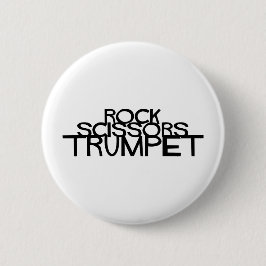 Rock Scissors Trumpet Ronde Button 5,7 Cm