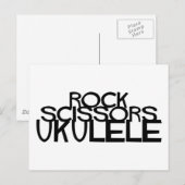 Rock Scissors Ukulele Briefkaart (Voorkant / Achterkant)