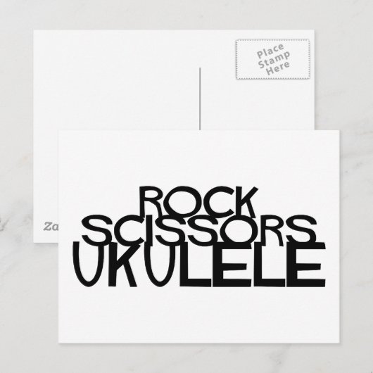 Rock Scissors Ukulele Briefkaart (Voorkant / Achterkant)