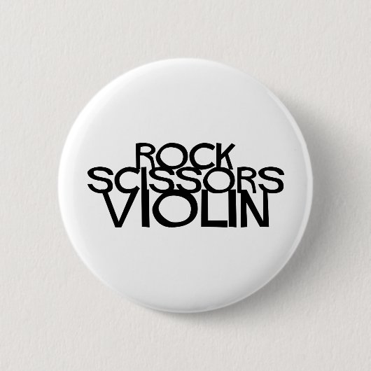 Rock Scissors Violin Ronde Button 5,7 Cm (Voorkant)