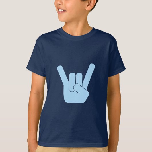 Rock Sign Lt. Blue T-shirt (Voorkant)
