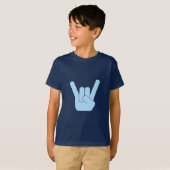 Rock Sign Lt. Blue T-shirt (Voorkant volledig)