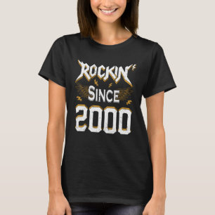 Rock sinds 2000 22e verjaardag 22 jaar oud. t-shirt
