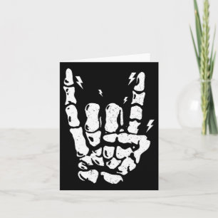 Rock Skeleton Cool Rocker Halloween Mannen Vrouwen Kaart