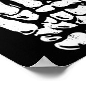 Rock Skeleton Cool Rocker Halloween Mannen Vrouwen Poster (Hoek)