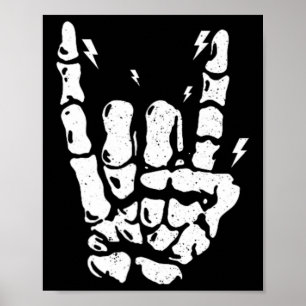 Rock Skeleton Cool Rocker Halloween Mannen Vrouwen Poster