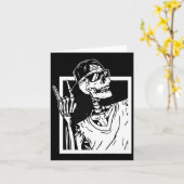 Rock Skeleton Hand Halloween Kostuum Funny Rocker Kaart (Gele Bloem)