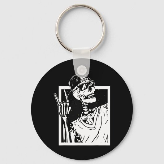 Rock Skeleton Hand Halloween Kostuum Funny Rocker Sleutelhanger (Voorkant)