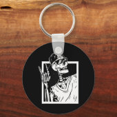 Rock Skeleton Hand Halloween Kostuum Funny Rocker Sleutelhanger (Voorkant)