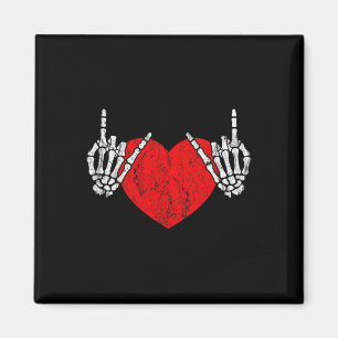 Rock Skeleton Hand Heart Rock and Roll Magneet