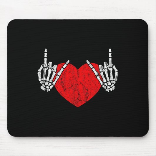 Rock Skeleton Hand Heart Rock and Roll Muismat (Voorkant)
