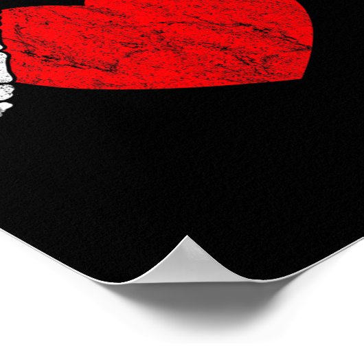 Rock Skeleton Hand Heart Rock and Roll Poster (Hoek)