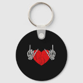 Rock Skeleton Hand Heart Rock and Roll Sleutelhanger (Voorkant)