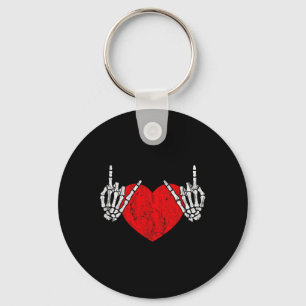 Rock Skeleton Hand Heart Rock and Roll Sleutelhanger