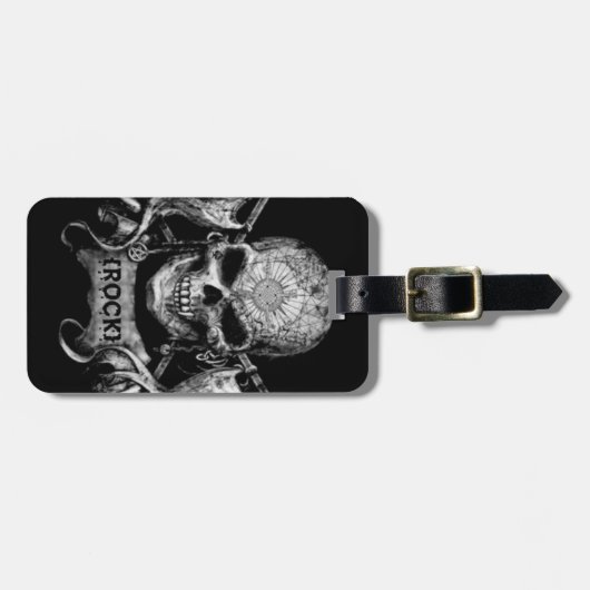 Rock Skull Bagagelabel (Voorkant horizontaal)