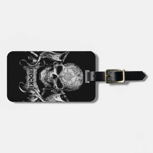 Rock Skull Bagagelabel (Voorkant horizontaal)