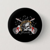  Rock Skull en Electric Guitars Ronde Button 5,7 Cm (Voorkant)