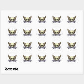 Rock Skull met vleugels Ronde Sticker (Vel)