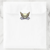 Rock Skull met vleugels Ronde Sticker (Tas)