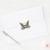Rock Skull met vleugels Ronde Sticker (Envelop)