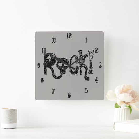 Rock Skulls Wall Clock Vierkante Klok (Huis)