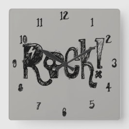 Rock Skulls Wall Clock Vierkante Klok