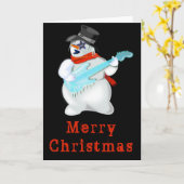 Rock Snowman Misical kerstKaart Kaart (Gele Bloem)