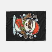 Rock Snowman With Guitar Premium Tri-blend  Fleece Deken (Voorkant (Horizontaal))
