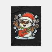 Rock Snowman With Guitar Premium Tri-blend  Fleece Deken (Voorkant)